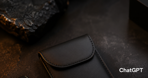 Faraday Bag for Car Keys - premium matte black leather pouch with luxury key fob